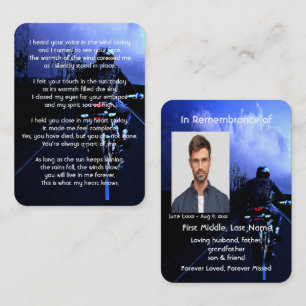 Memorial Pocke Keepsake Motorcycle Biker  Business Card