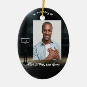 Memorial Pocket Card Basketball Game Ceramic Ornament