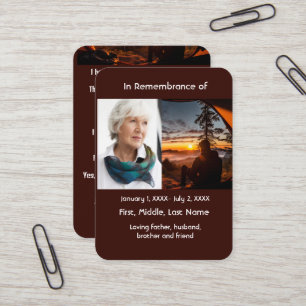 Memorial Pocket Card Camping Camper
