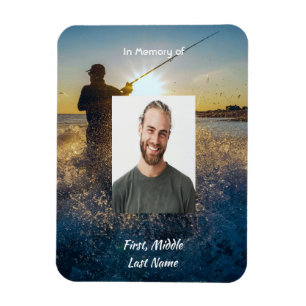 Memorial Pocket Card Ocean Fly Fishing Fisherman Magnet