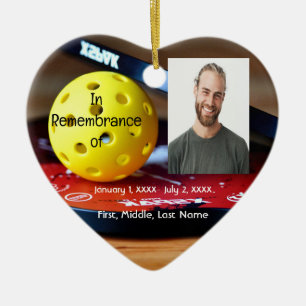 Memorial Pocket Card Pickleball Sport Ceramic Ornament