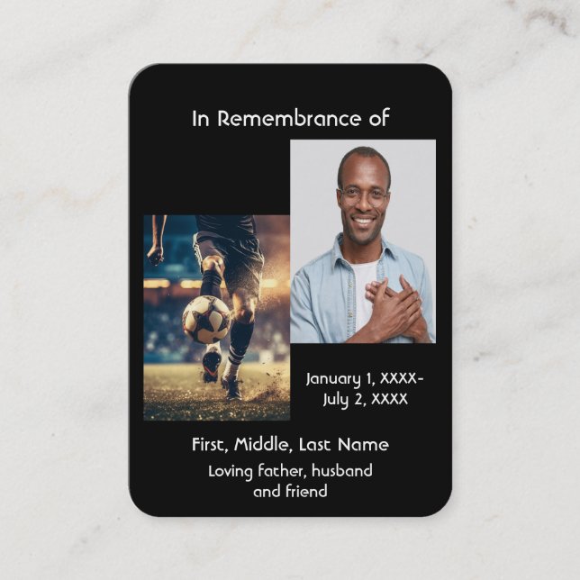Memorial Pocket Card Soccer Player Game (Front)