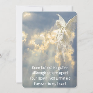 Memorial Pocket Keepsake Angel Sky Clouds Invitation