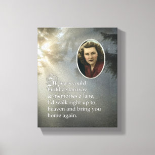 Memorial Poem and Portrait Canvas Print