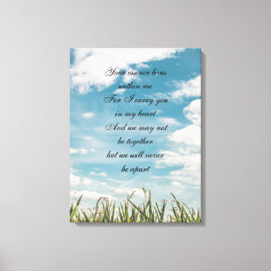 Memorial Poem Canvas Print