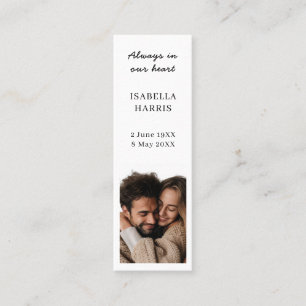 Memorial Poem Funeral Favour Design Mini Business Card