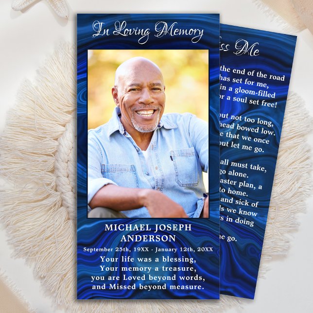 Memorial Poem Funeral Prayer Bookmark Blue Marble  (Creator Uploaded)