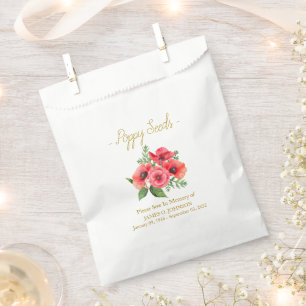 Memorial Poppy Seed Funeral  Favour Bag