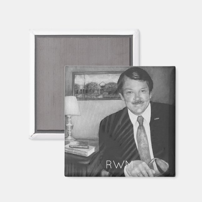 Memorial Portrait PHOTO Initials Timeless Keepsake Magnet (Front/Back)