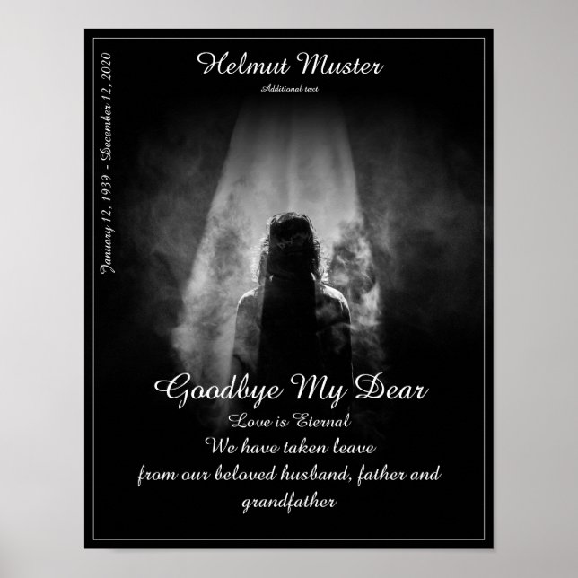 Memorial Poster Into the light - goodbye my dear (Front)