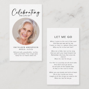 Memorial Prayer Card   Celebrating Life Circle