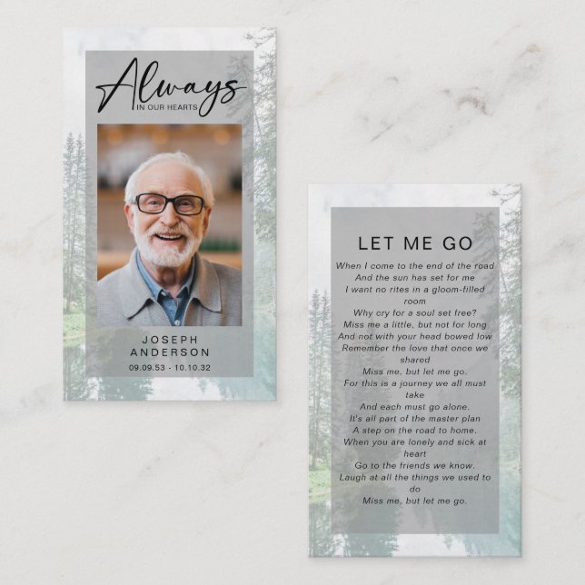 Memorial Prayer Card | Forest (Front/Back)