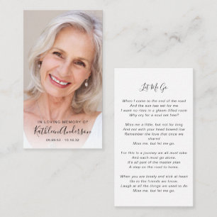 Memorial Prayer Card   Full Photo