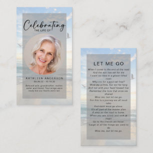 Memorial Prayer Card   Ocean Birds