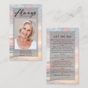 Memorial Prayer Card   Ocean Sunset