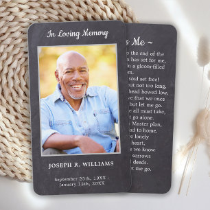 Memorial Prayer Card Rustic Simple Photo Funeral