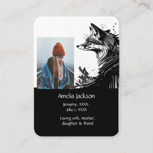 Memorial Prayer Fox Foxes Nature Animal Business Card