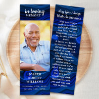Memorial Prayer Funeral Poem Bookmark Blue Marble