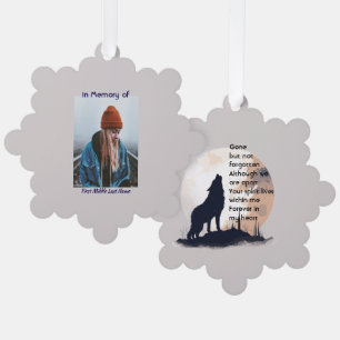 Memorial Prayer Lone Wolf Howling Tree Decoration Card