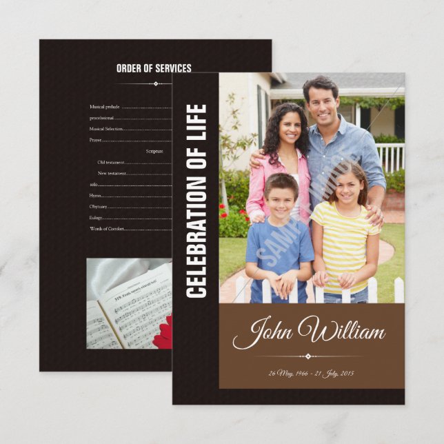 Memorial Program Card (Front/Back)