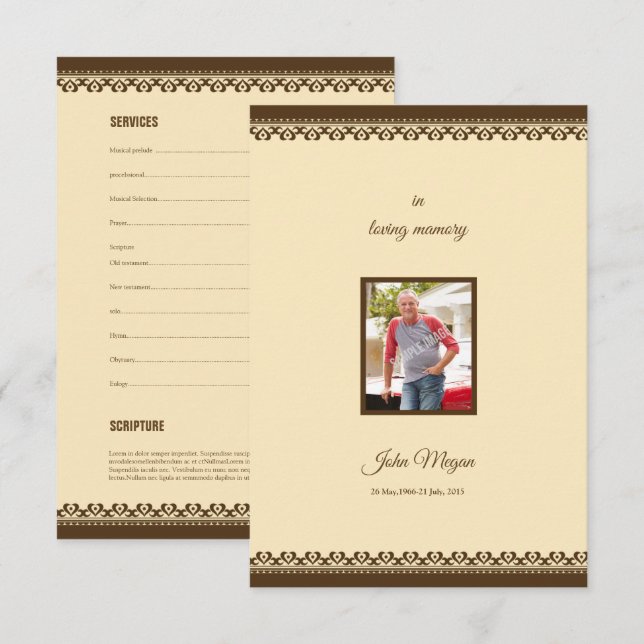 Memorial Program Card (Front/Back)