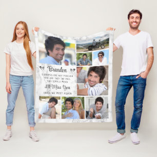 Memorial Quote 8 Photo Remembrance Keepsake Marble Fleece Blanket