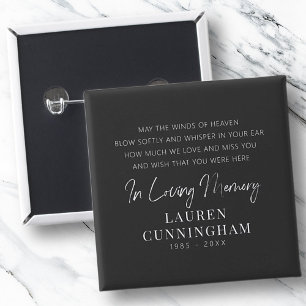 Memorial Quote Modern Elegant Simple Chic 15 Cm Square Badge