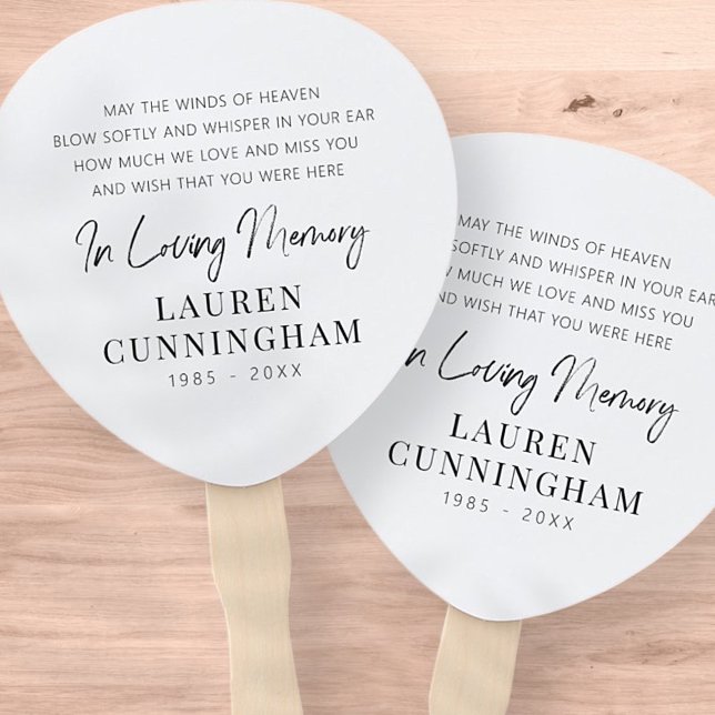 Memorial Quote Modern Elegant Simple Chic Hand Fan (Creator Uploaded)