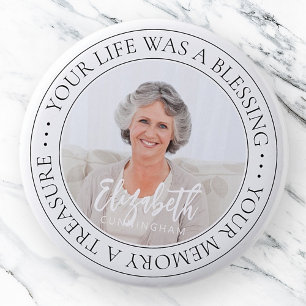 Memorial Quote Modern Simple Elegant Chic Photo 6 Cm Round Badge