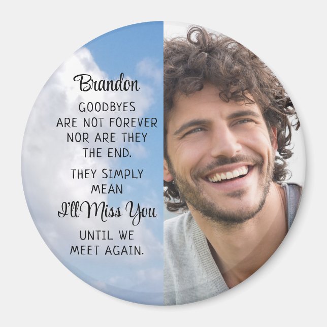 Memorial Quote Photo Personalised Keepsake Magnet (Front)
