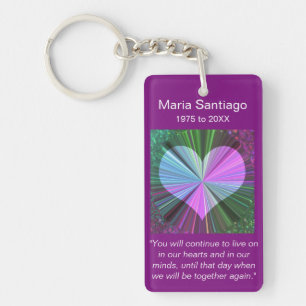Memorial Rainbow Heart Key Ring