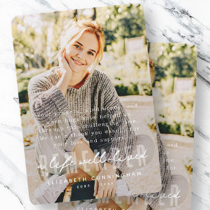 Memorial Remember Modern Simple Elegant Photo Thank You Card