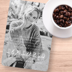 Memorial Remember Modern Simple Elegant Photo Thank You Card