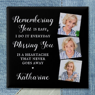 Memorial Remembrance Keepsake Custom Photo Funeral 15 Cm Square Badge