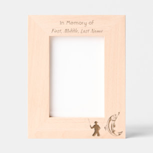 Memorial  Remembrance Ocean Fly Fishing Fisherman Etched Frames