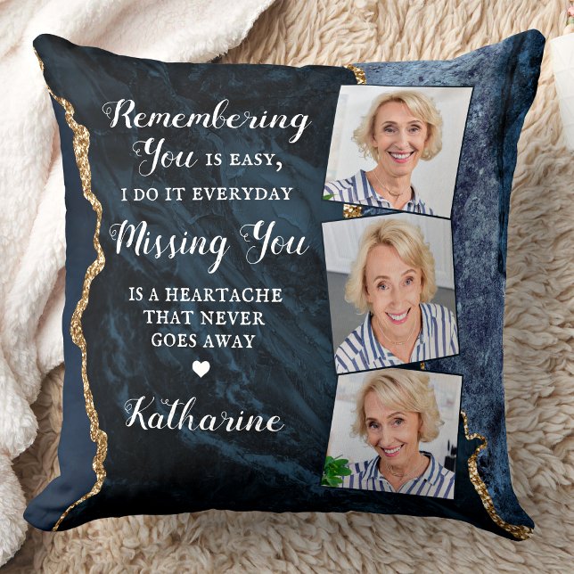 Memorial Remembrance Poem Personalised 3 Photo Cushion (Creator Uploaded)
