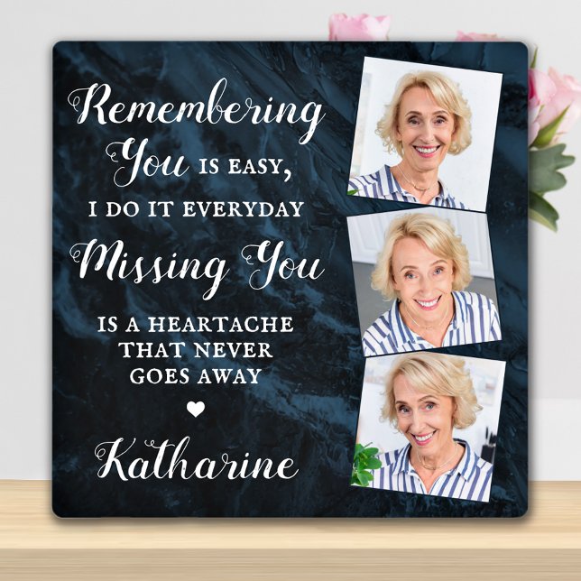 Memorial Remembrance Poem Personalized 3 Photo Plaque (Creator Uploaded)