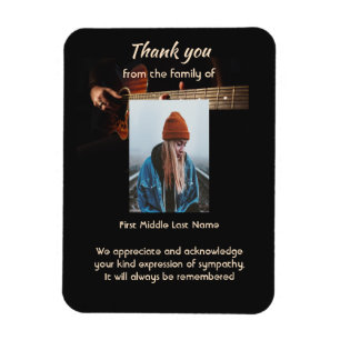 Memorial Remembrance Thank you Music  Guitar  Magnet