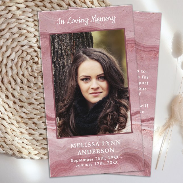 Memorial Rose Quartz Funeral Thank You Note Card (Creator Uploaded)