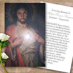 Memorial Scared Heart Jesus Prayer Sympathy Cards