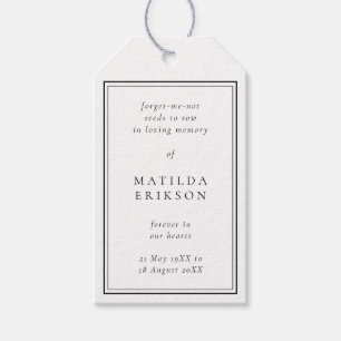 Memorial Seed Packet   Elegant Funeral Favour Gift Tags
