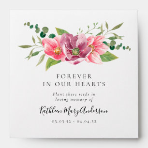 Memorial Seed Packet - Pink Florals Envelope