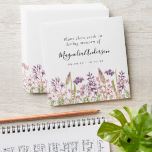 Memorial Seed Packet Wildflower Lavender Envelope