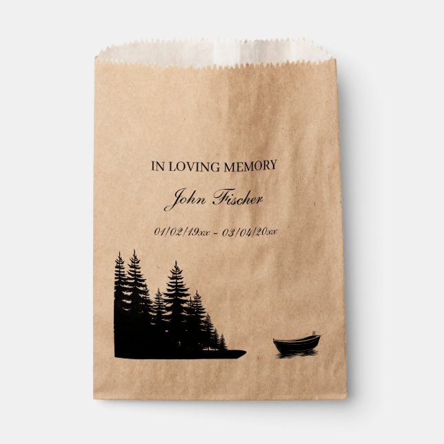 Memorial Seed Packets Fishing Funeral Wildflower Favour Bag (Front)