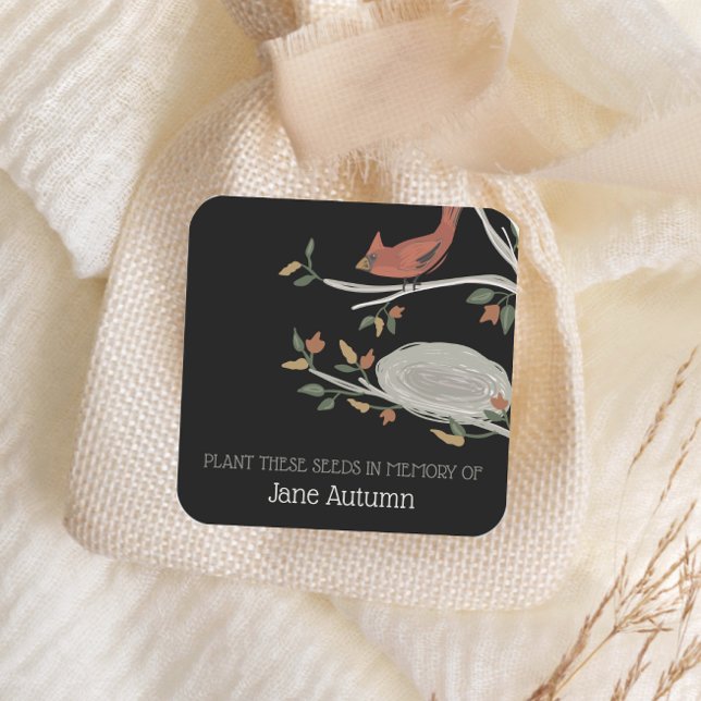 Memorial Seeds Cardinal Fall Square Sticker (Creator Uploaded)