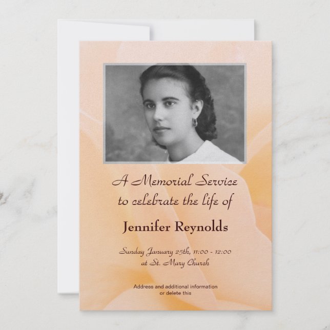 Memorial Service Announcement (Front)