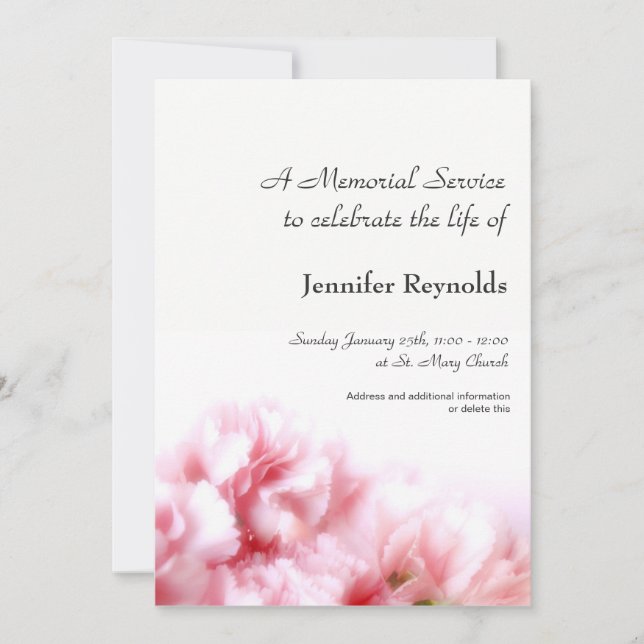 Memorial Service Announcement (Front)