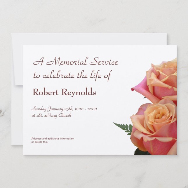 Memorial Service Announcement (Front)