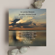 Memorial Service Announcement Invitation -- Sunset