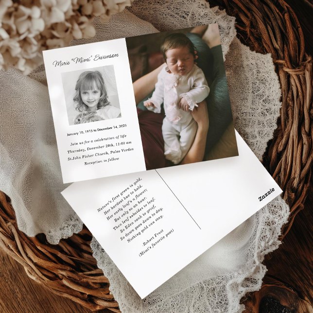 Memorial Service Celebration of Life Photo Card (Creator Uploaded)